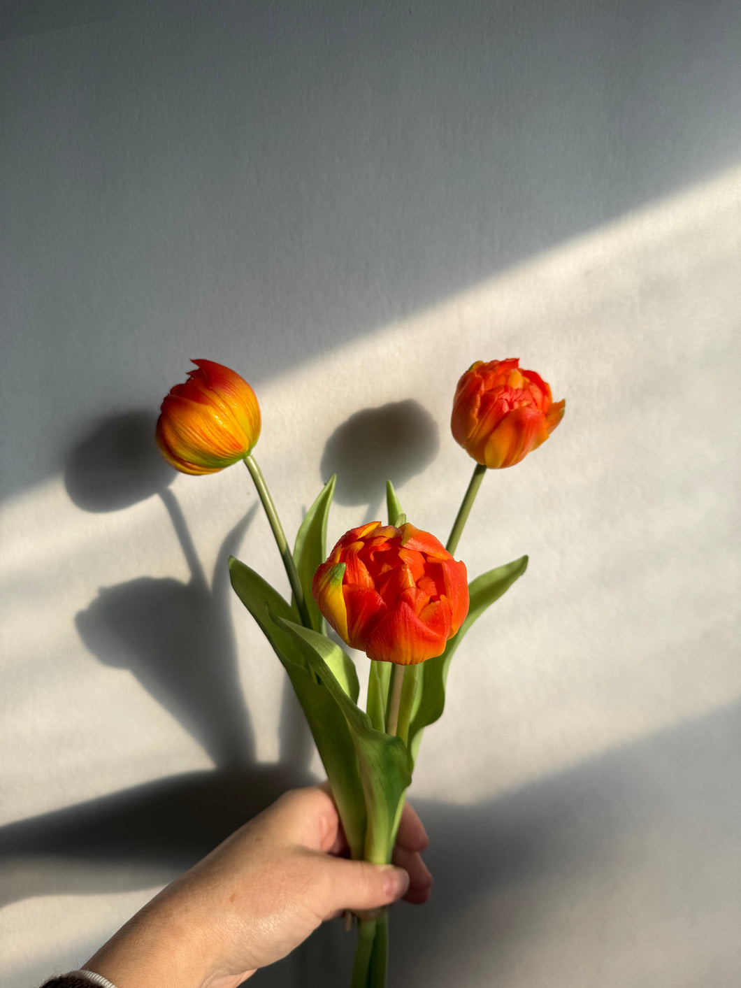 Orange Real touch tulips (3 stems) (PRE-ORDER)