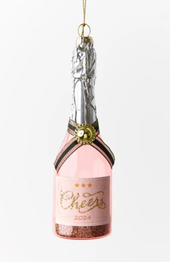 Pink Champagne Ornament