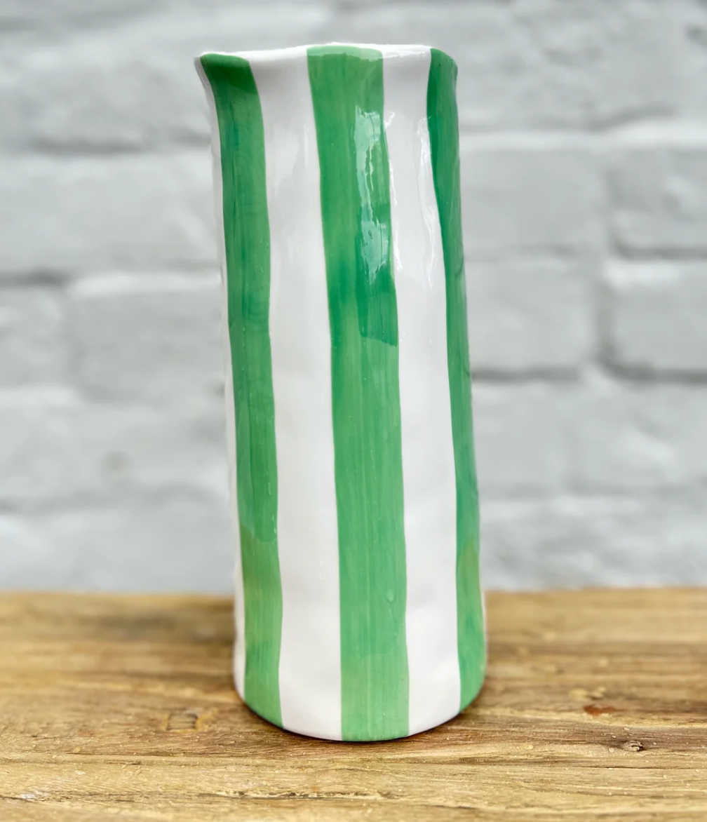 Medium Mint Green Stripe vase